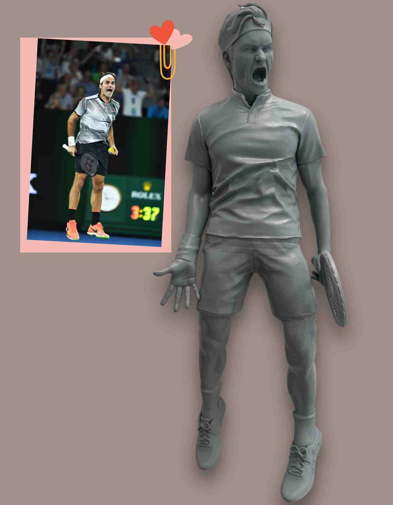 Roger Federer custom figurine -Sculpted in Your Favorite Pose for the Ultimate Tennis Fan Gift!