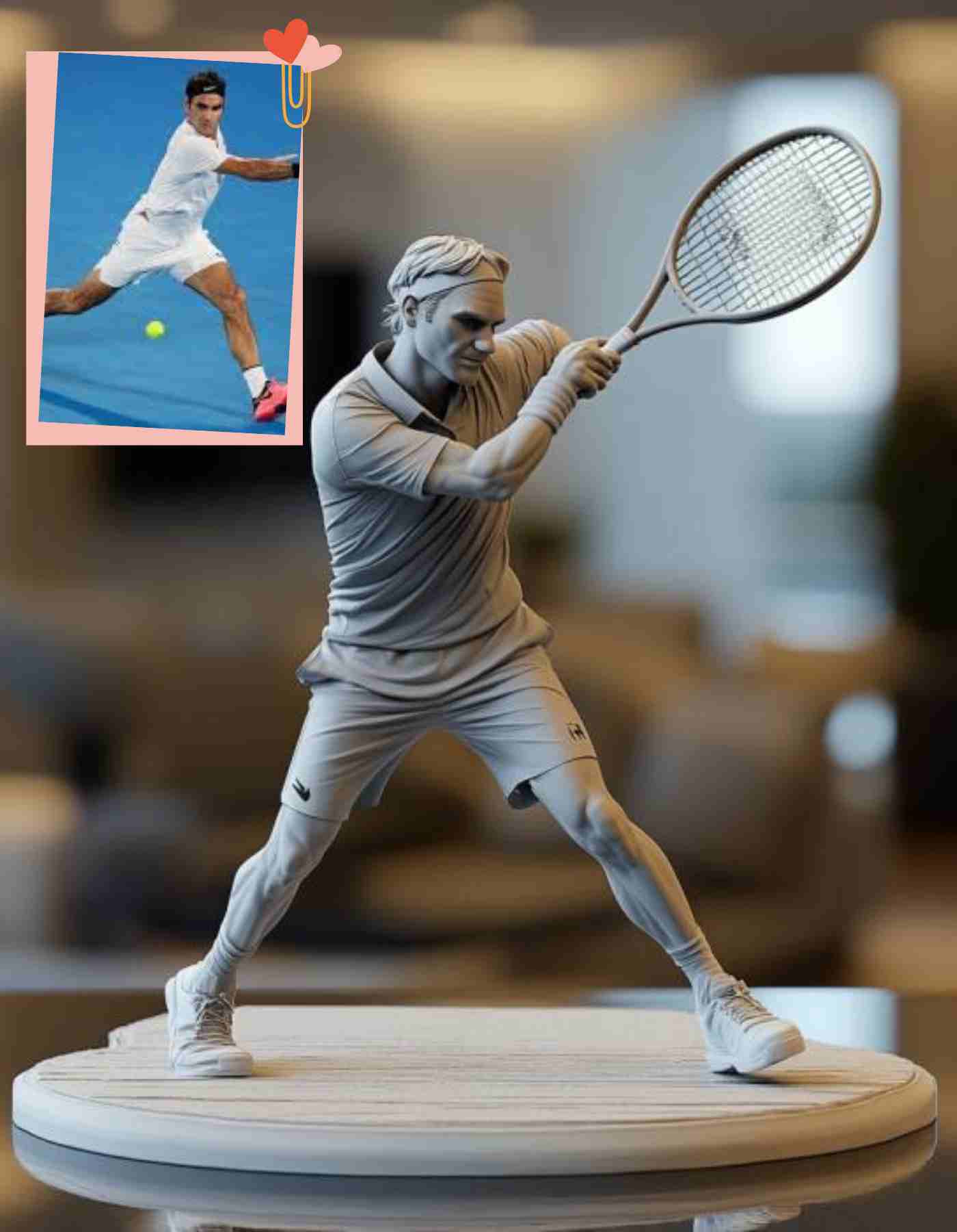 Roger Federer custom figurine -Sculpted in Your Favorite Pose for the Ultimate Tennis Fan Gift!