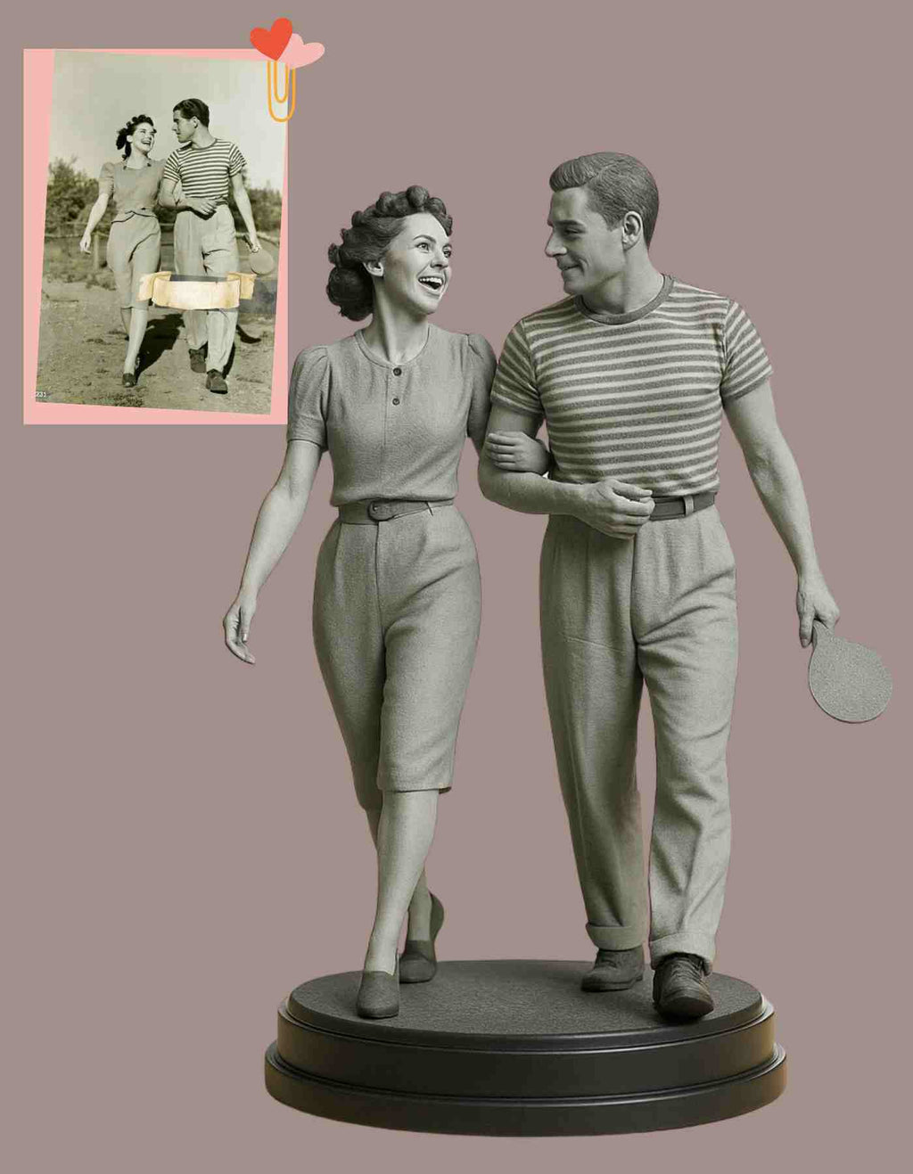 Vintage photo to 3d figurine