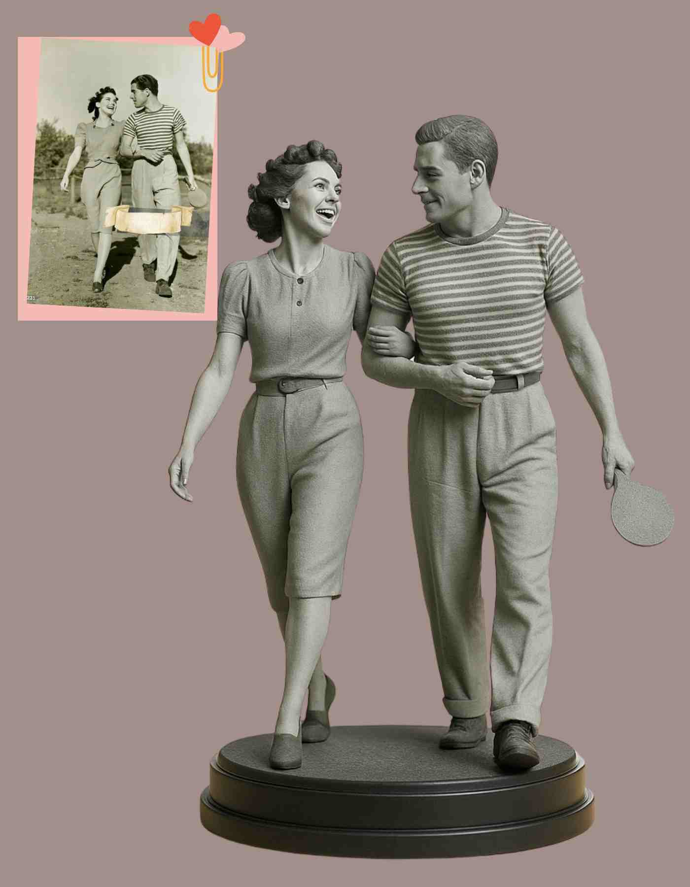 Vintage photo to 3d figurine