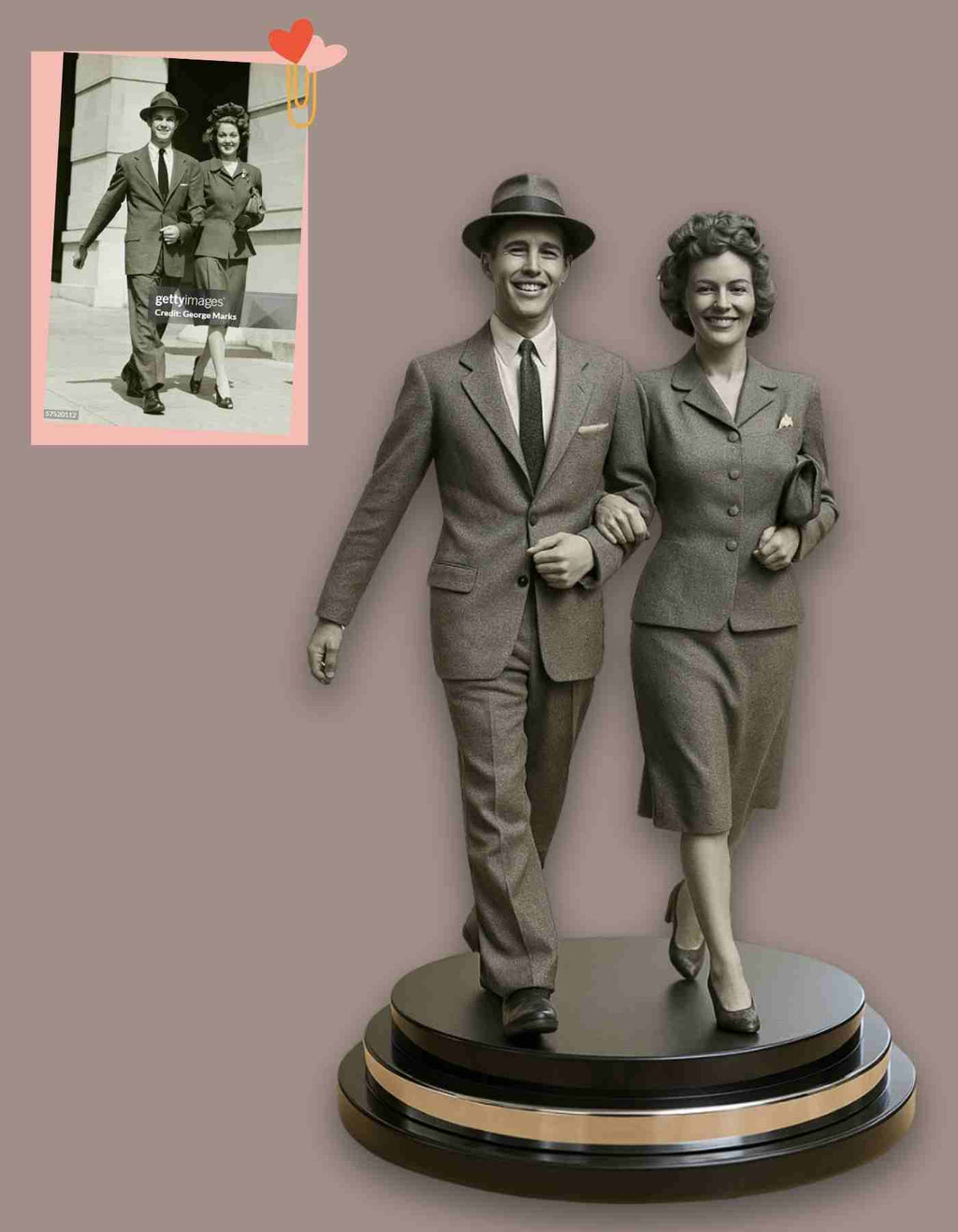 3D couple figurines, crafted in any pose you love