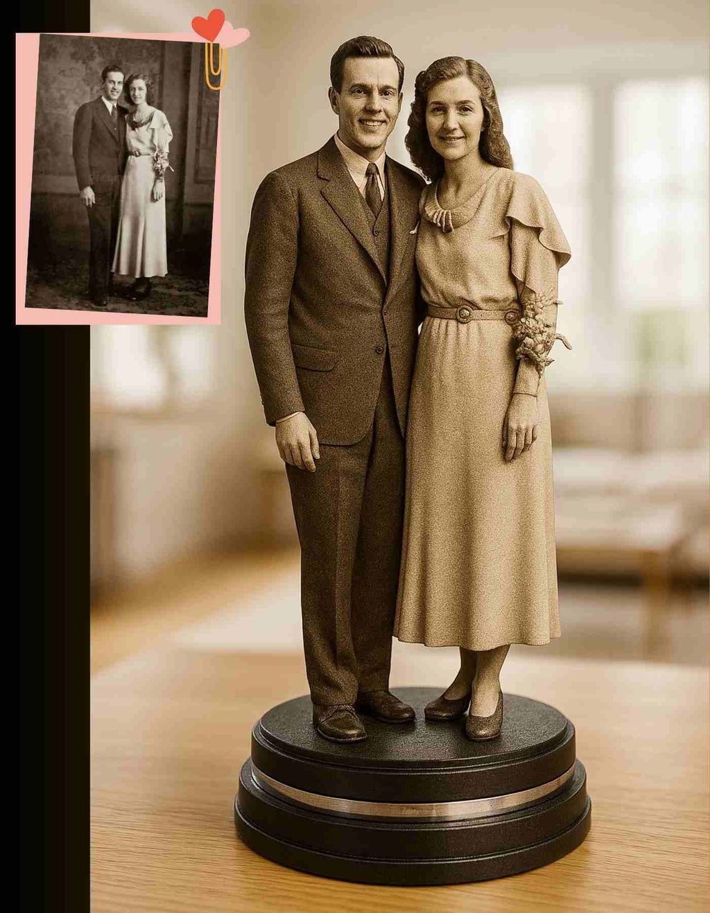 Vintage photo to 3d figurine