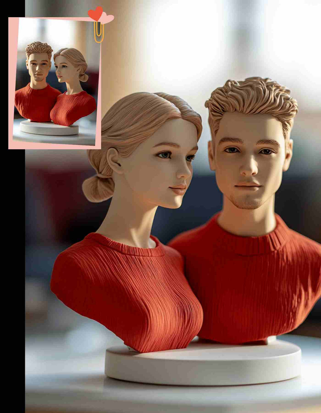 Custom couple Gift- Custom 3D Printed Couple Busts