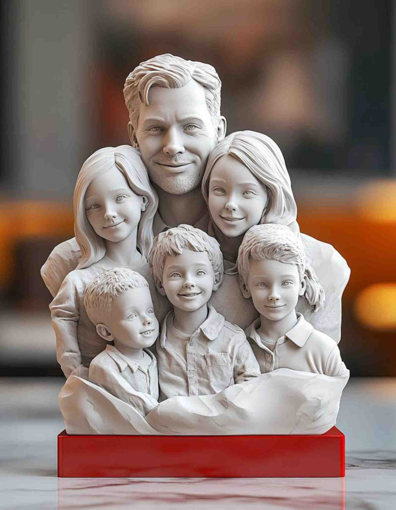 Custom Family sculpture ( Bust), Custom 3D Bust sculpt family, Personalized Custom 3D family Sculpt, 3D Sculpt of family