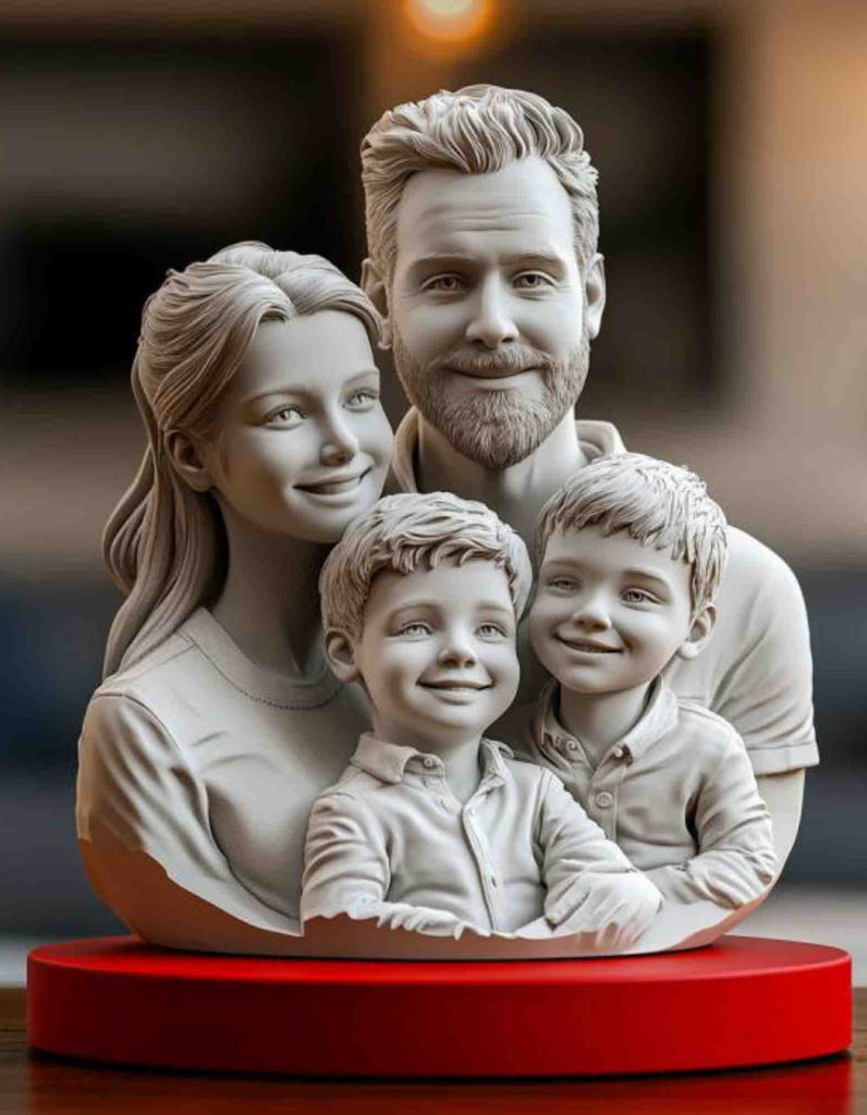 Custom Family sculpture ( Bust), Custom 3D Bust sculpt family, Personalized Custom 3D family Sculpt, 3D Sculpt of family