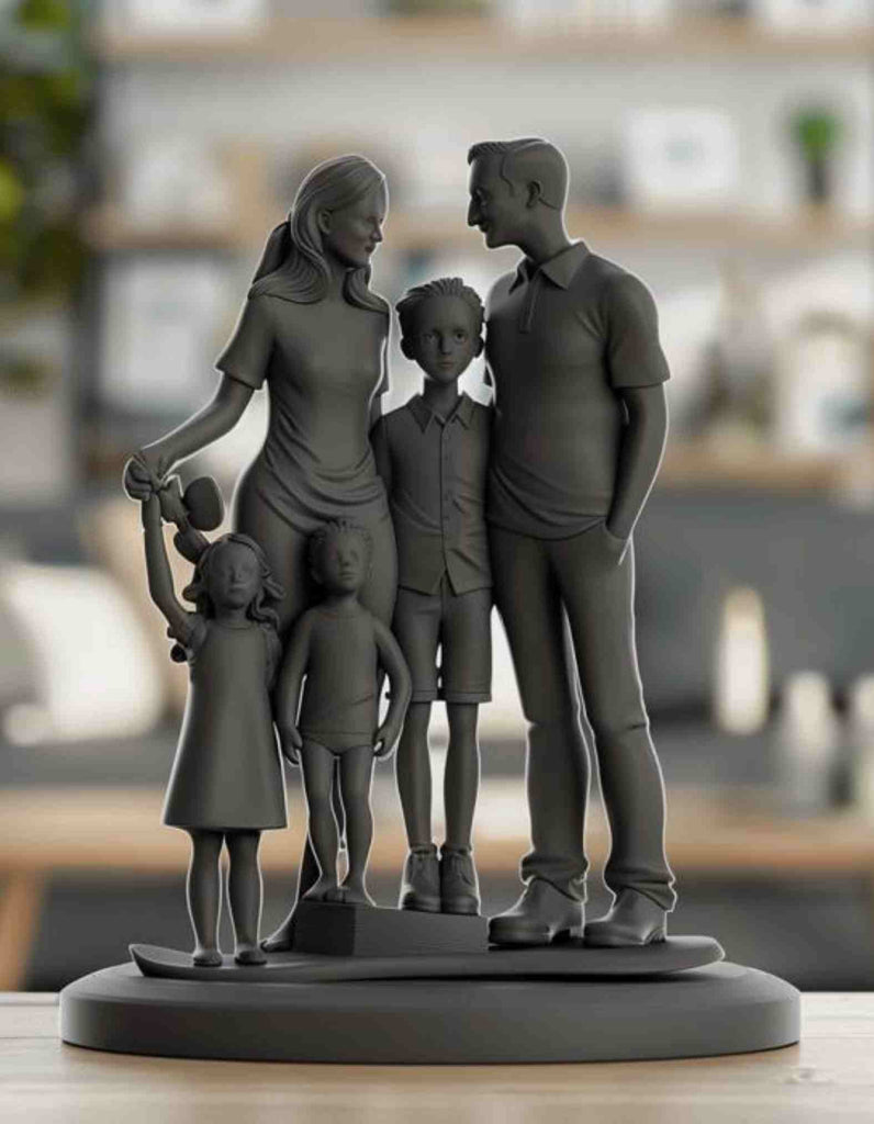 Personalized Custom 3D Family Sculpt: Full Figurine Keepsakes