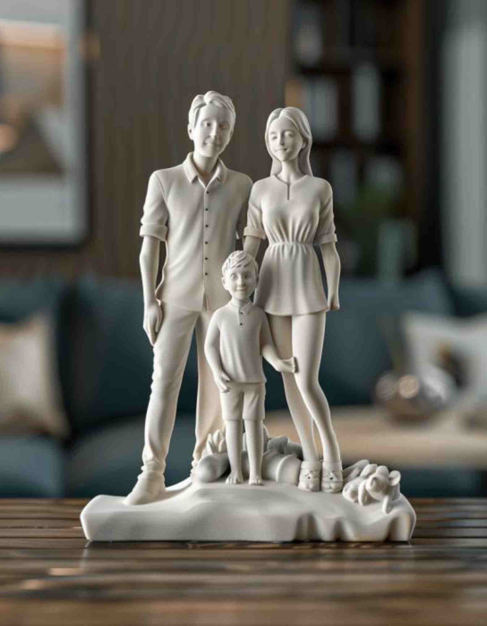 Personalized Custom 3D Family Sculpt: Full Figurine Keepsakes