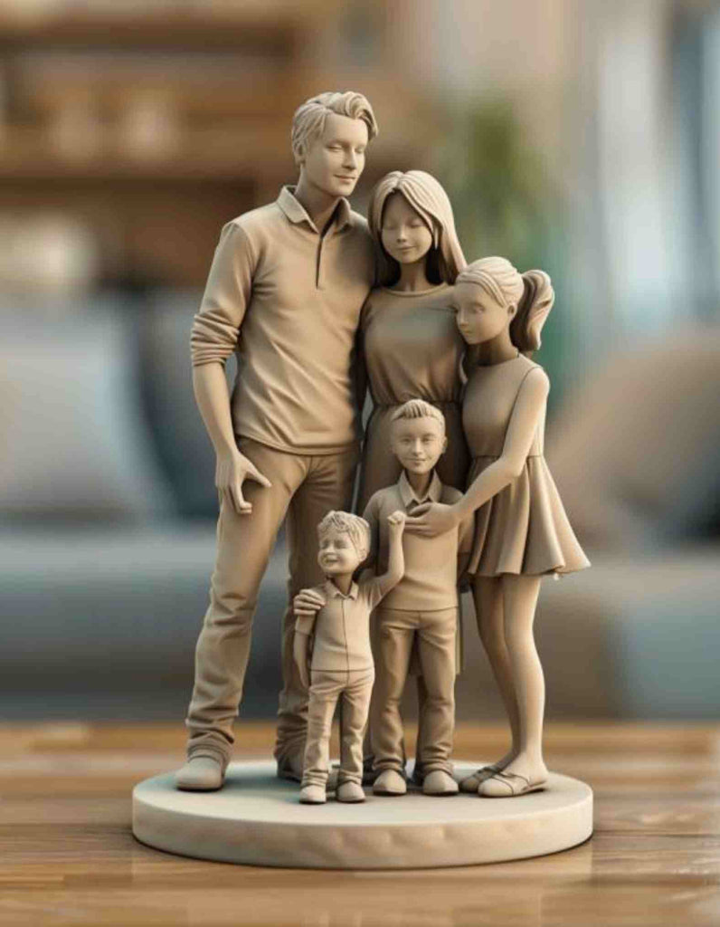 Personalized Custom 3D Family Sculpt: Full Figurine Keepsakes