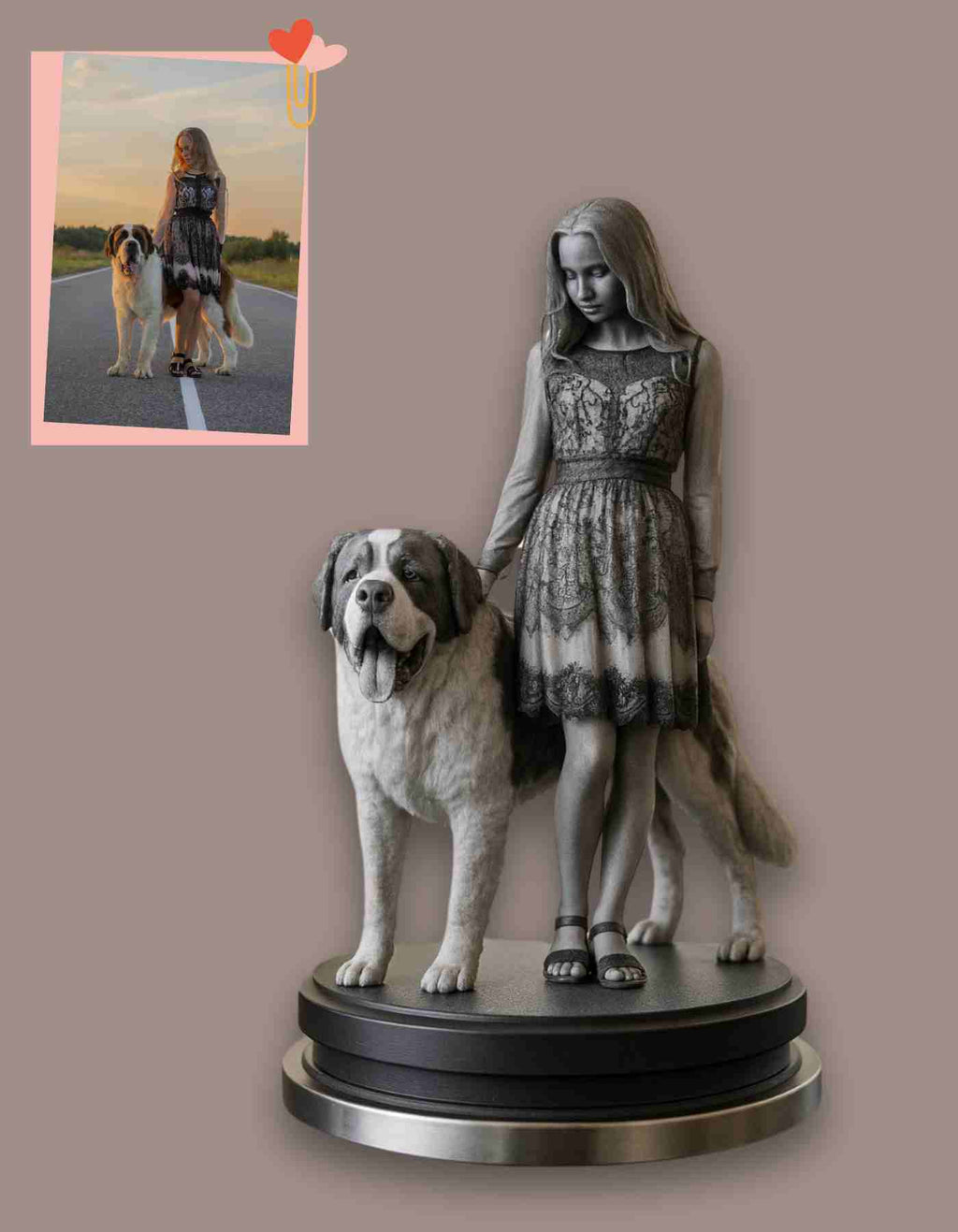Vintage photo to 3d figurine